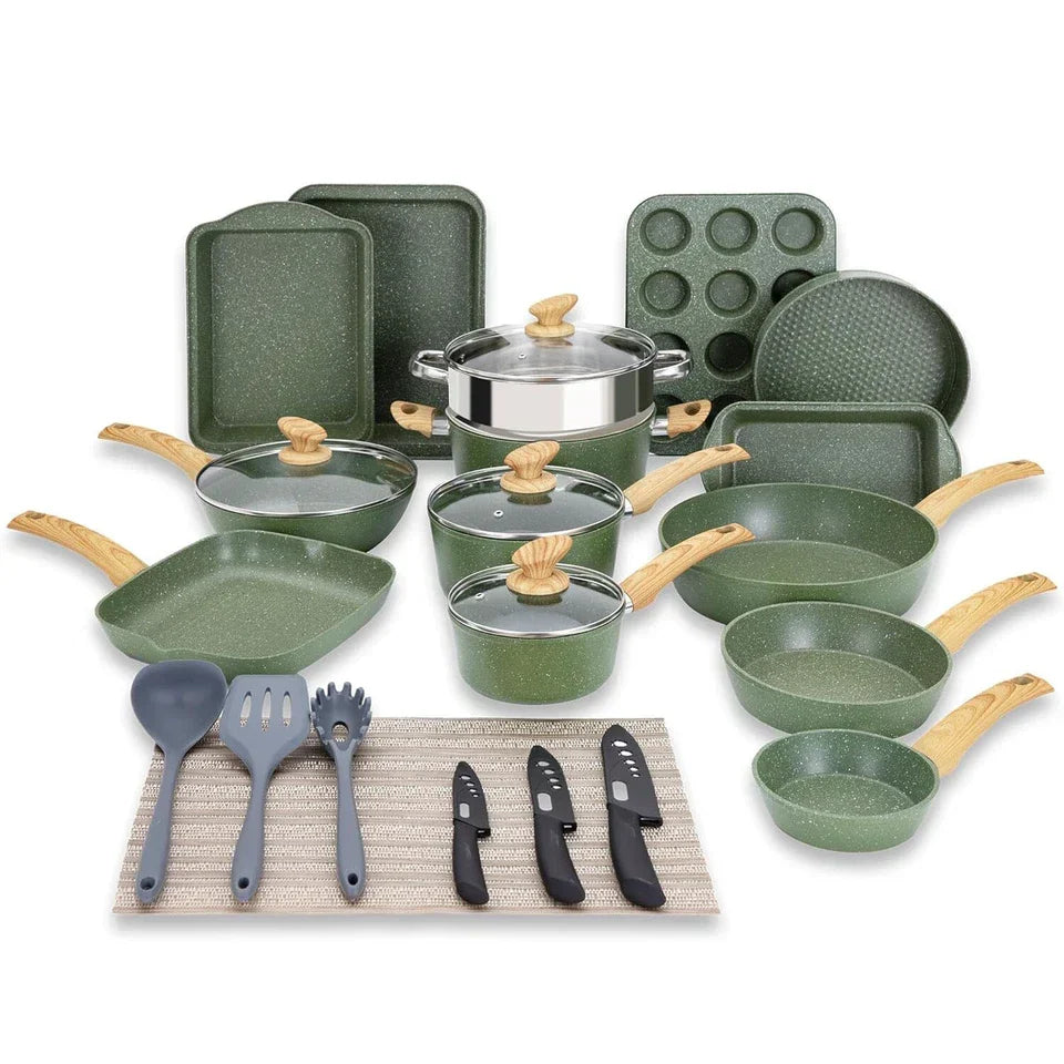 Pots and Pans Set Nonstick Kitchen Induction Cookware Set Granite Coated Pot Set